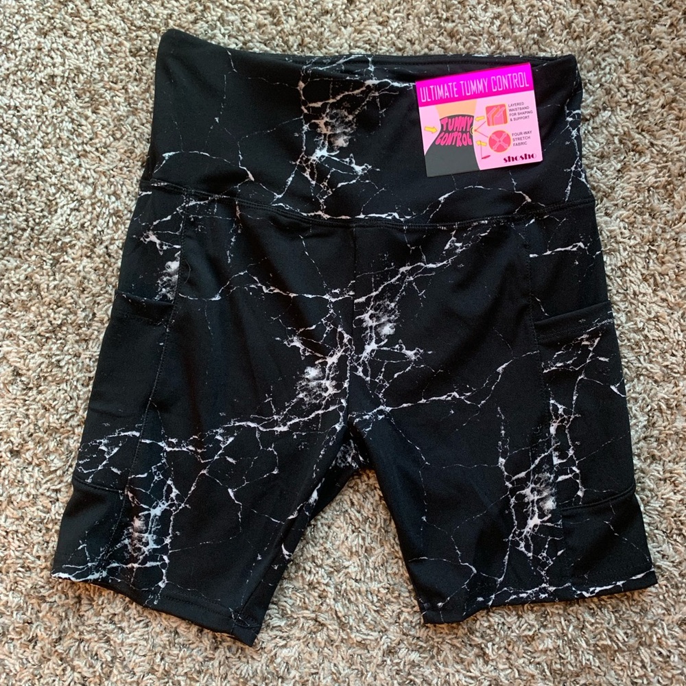Marbled Biker Shorts